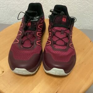 Salomon Women's Burgundy Pink Trail Running Shoes Contagrip Energycell Size‎ 8.5